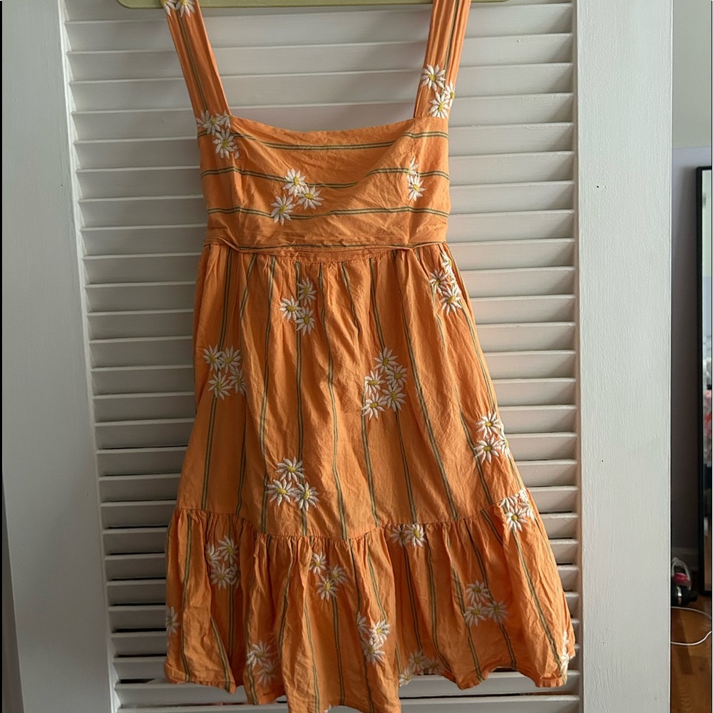 Urban Outfitters Orange Sundress with Flowers